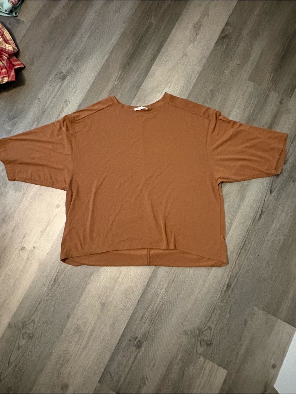 Zenana Outfitters Men's Crewneck Short Sleeve Shirt in Rust Brown